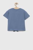Дитяча бавовняна футболка United Colors of Benetton x Disney колір блакитний