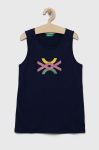 Дитячий бавовняний топ United Colors of Benetton колір синій (3275724)