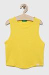 Дитячий бавовняний топ United Colors of Benetton колір жовтий (3283353)