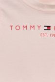 Дитячий бавовняний топ Tommy Hilfiger колір рожевий