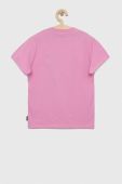 Дитяча бавовняна футболка Vans ANIMAL BOX CREW CYCLAMEN колір фіолетовий