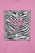 Дитяча бавовняна футболка Vans ANIMAL BOX CREW CYCLAMEN колір фіолетовий