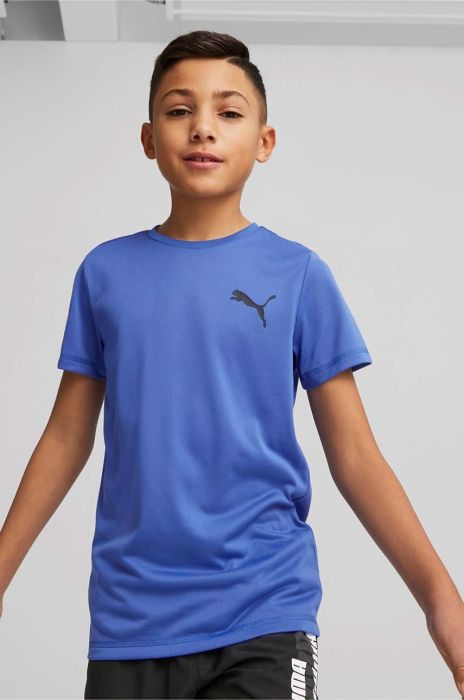 Дитяча футболка Puma ACTIVE Small Logo Tee B колір фіолетовий з принтом Дитяча футболка Puma ACTIVE Small Logo Tee B колір фіолетовий з принтом