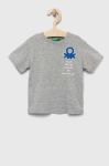 Дитяча футболка United Colors of Benetton колір сірий з принтом (3239400)