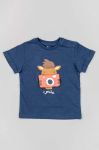 Дитяча бавовняна футболка zippy колір синій з принтом (3118448)