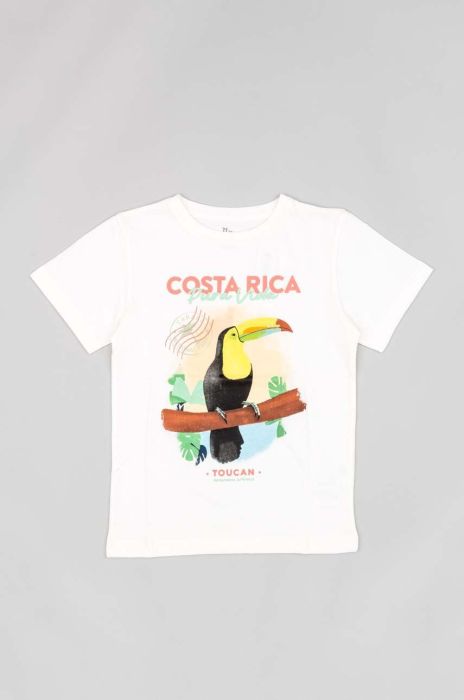 Дитяча бавовняна футболка zippy колір білий з принтом (3160487)