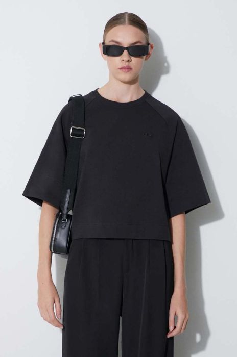 Бавовняна футболка adidas Originals IC5253 колір чорний однотонна IC5253-black Бавовняна футболка adidas Originals IC5253 колір чорний однотонна IC5253-black