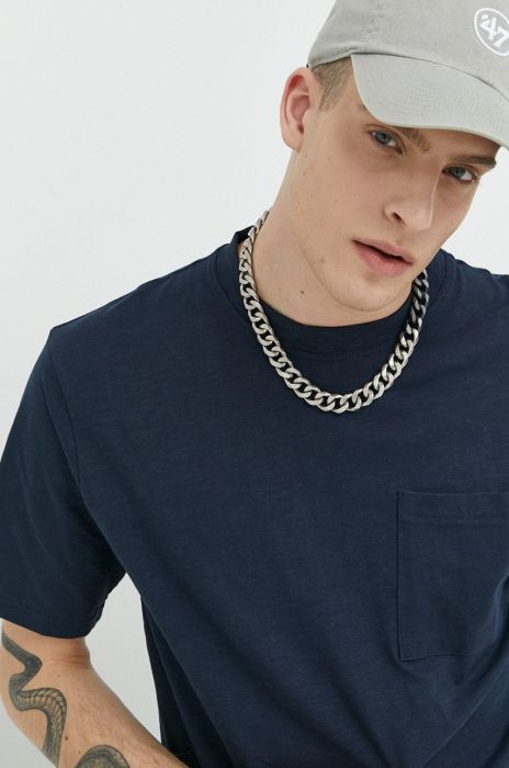 Бавовняна футболка Solid колір синій однотонний (2894270) Бавовняна футболка Solid колір синій однотонний (2894270)