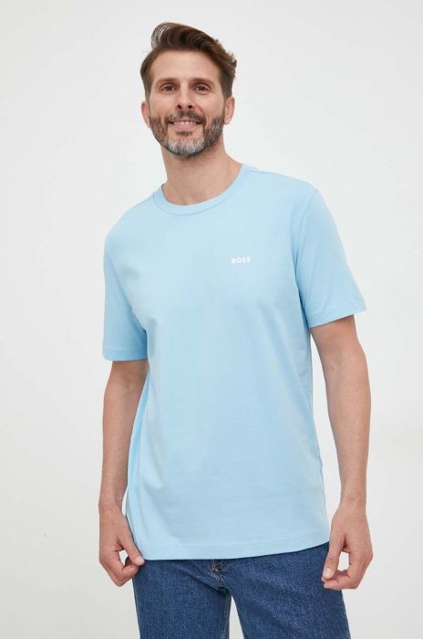 Футболка BOSS BOSS GREEN чоловіча з аплікацією колір блакитний (3350109) Футболка BOSS BOSS GREEN чоловіча з аплікацією колір блакитний (3350109)