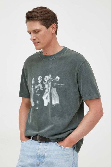 Бавовняна футболка BOSS BOSS ORANGE колір сірий з принтом (3308225) Бавовняна футболка BOSS BOSS ORANGE колір сірий з принтом (3308225)