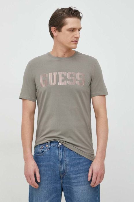 Футболка Guess чоловічий колір зелений з принтом (2887767) Футболка Guess чоловічий колір зелений з принтом (2887767)