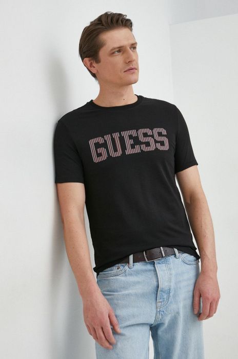 Футболка Guess чоловічий колір чорний з принтом (2887777) Футболка Guess чоловічий колір чорний з принтом (2887777)