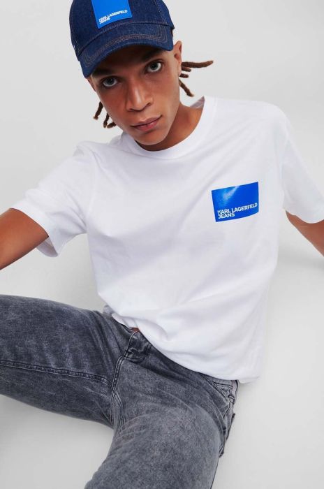 Бавовняна футболка Karl Lagerfeld Jeans колір білий з принтом (2924604)
