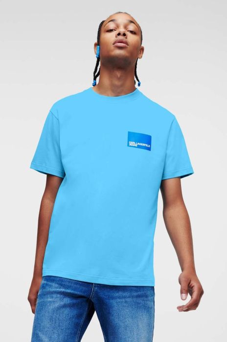 Бавовняна футболка Karl Lagerfeld Jeans з принтом колір блакитний (3345600)