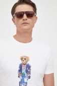 Бавовняна футболка Polo Ralph Lauren колір білий з принтом (3255164) Бавовняна футболка Polo Ralph Lauren колір білий з принтом (3255164)