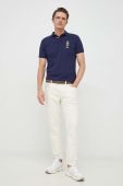 Бавовняне поло Polo Ralph Lauren колір синій з аплікацією (2851666)