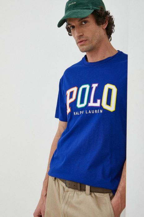 Бавовняна футболка Polo Ralph Lauren з аплікацією колір блакитний Бавовняна футболка Polo Ralph Lauren з аплікацією колір блакитний
