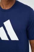 Тренувальна футболка adidas Performance Training Essentials колір синій з принтом Тренувальна футболка adidas Performance Training Essentials колір синій з принтом