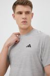 Тренувальна футболка adidas Performance Training Essential колір сірий меланж