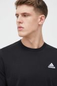 Бавовняна футболка adidas колір чорний однотонний (3029432)