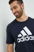 Бавовняна футболка adidas колір синій з принтом (2849201) Бавовняна футболка adidas колір синій з принтом (2849201)