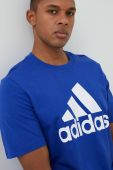 Бавовняна футболка adidas з принтом колір блакитний (2902779)