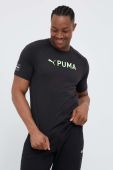 Тренувальна футболка Puma Fit Ultrabreathe Triblend колір чорний з принтом Тренувальна футболка Puma Fit Ultrabreathe Triblend колір чорний з принтом