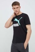 Бавовняна футболка Puma колір чорний з принтом (3015791)