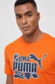 Бавовняна футболка Puma колір помаранчевий з принтом (3091804) Бавовняна футболка Puma колір помаранчевий з принтом (3091804)