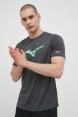 Бігова футболка Mizuno Core RB колір сірий з принтом Бігова футболка Mizuno Core RB колір сірий з принтом