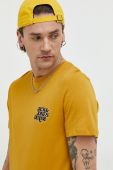Бавовняна футболка Jack & Jones колір жовтий з принтом Бавовняна футболка Jack & Jones колір жовтий з принтом