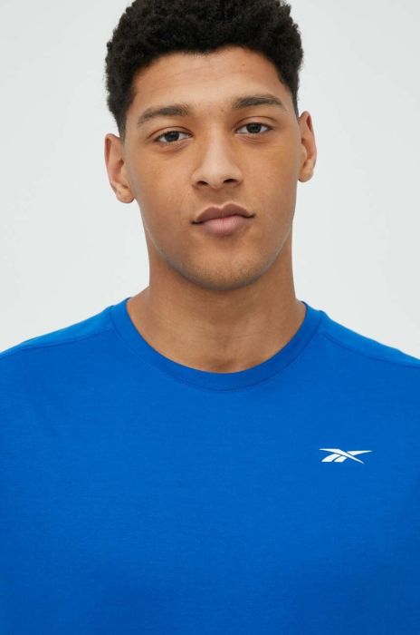 Тренувальна футболка Reebok однотонний колір блакитний Тренувальна футболка Reebok однотонний колір блакитний