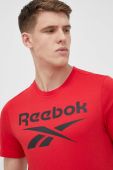 Бавовняна футболка Reebok колір червоний з принтом Бавовняна футболка Reebok колір червоний з принтом