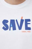 Бавовняна футболка Save The Duck колір білий з принтом Бавовняна футболка Save The Duck колір білий з принтом