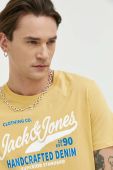 Бавовняна футболка Jack & Jones JJSTAR колір жовтий з принтом 12231477