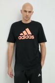 Бавовняна футболка adidas Колір чорний з принтом колір чорний