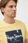 Бавовняна футболка Pepe Jeans колір жовтий з принтом (3258474) Бавовняна футболка Pepe Jeans колір жовтий з принтом (3258474)