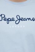 Бавовняна футболка Pepe Jeans Eggo з принтом колір блакитний (2967701)