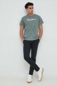 Бавовняна футболка Pepe Jeans Eggo колір зелений з принтом (2963343)