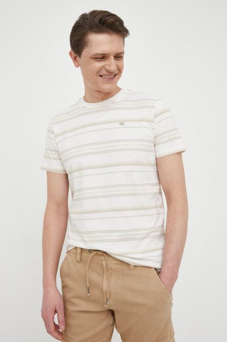 Бавовняна футболка Pepe Jeans Rick колір бежевий візерунок Бавовняна футболка Pepe Jeans Rick колір бежевий візерунок