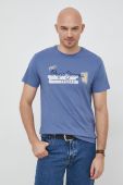 Бавовняна футболка Pepe Jeans Rafa з принтом колір блакитний
