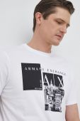 Бавовняна футболка Armani Exchange колір білий візерунок (2949005) Бавовняна футболка Armani Exchange колір білий візерунок (2949005)