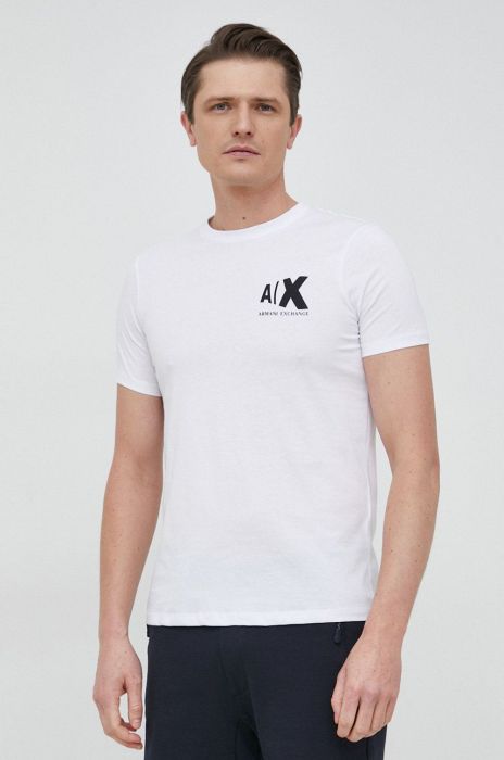Бавовняна футболка Armani Exchange колір білий з принтом (2941229) Бавовняна футболка Armani Exchange колір білий з принтом (2941229)