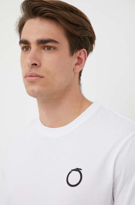 Бавовняна футболка Trussardi колір білий з принтом (2941269) Бавовняна футболка Trussardi колір білий з принтом (2941269)