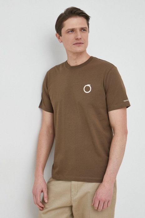 Бавовняна футболка Trussardi колір зелений з принтом (2941259) Бавовняна футболка Trussardi колір зелений з принтом (2941259)