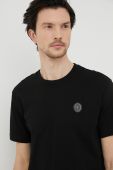 Бавовняна футболка Trussardi колір чорний однотонний Бавовняна футболка Trussardi колір чорний однотонний