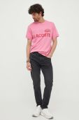 Бавовняна футболка Lacoste колір рожевий візерунок Бавовняна футболка Lacoste колір рожевий візерунок