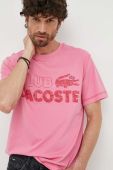Бавовняна футболка Lacoste колір рожевий візерунок Бавовняна футболка Lacoste колір рожевий візерунок