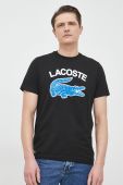 Бавовняна футболка Lacoste колір чорний з принтом (3029475) Бавовняна футболка Lacoste колір чорний з принтом (3029475)