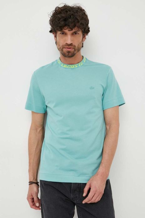 Футболка Lacoste чоловічий з аплікацією колір зелений Футболка Lacoste чоловічий з аплікацією колір зелений